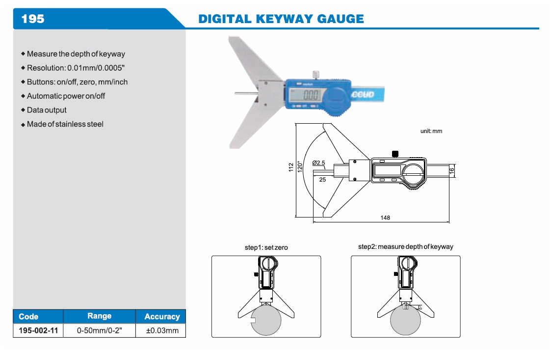 Digital Keyway Gauge