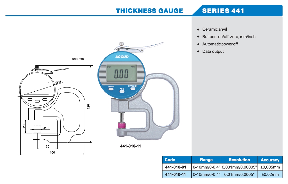 Digital Thickness Gauge 441