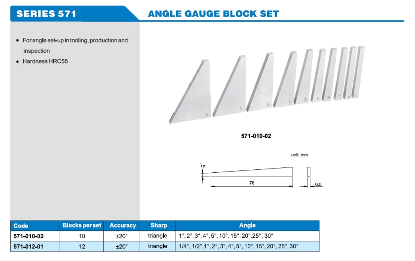 Angle Gauge Block Set