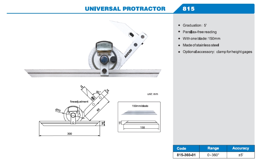 Universal Protractor 815