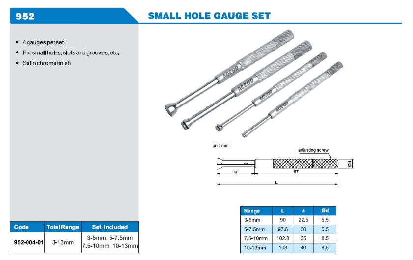 Small Hole Gauge Set