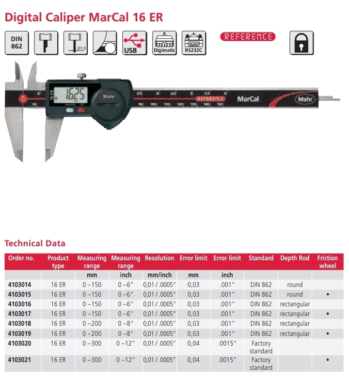 Digital Caliper 16 ER