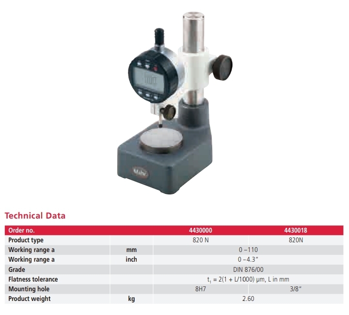 Small Comparator Stand made from steel 820 N / 820N