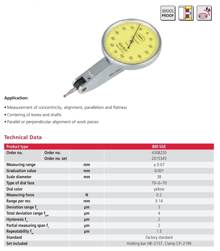 Test Indicator 800 SGE