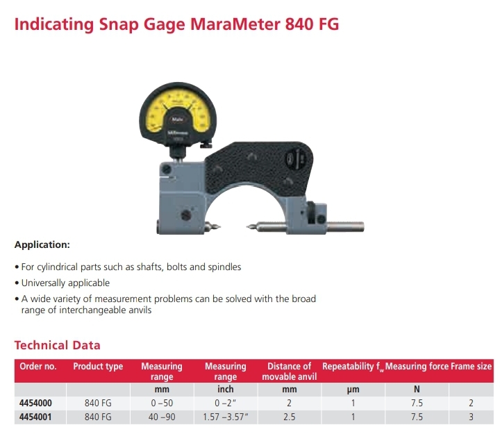 Indicating Snap Gage 840 FG