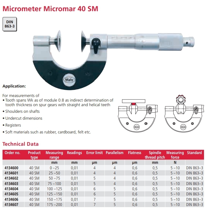 Micrometer Micromar 40 SM
